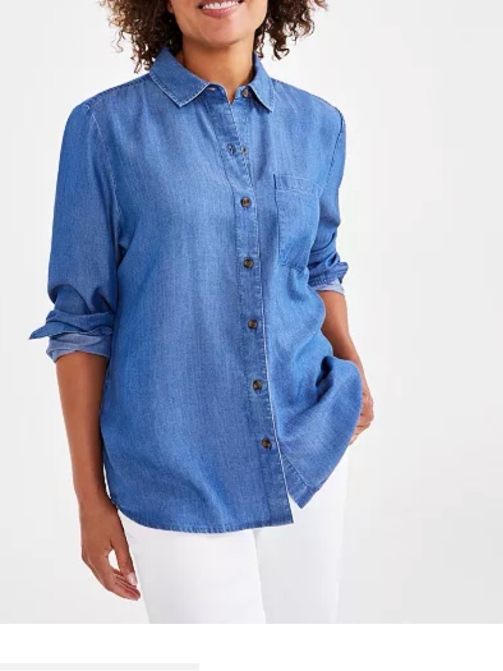 Style& Co Women’s Lightweight Denim Shirt - Blue
